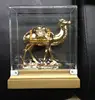 NEW Style Noble Customized Made 24k Real Gold Plated Camel and Coconut Tree Model With Home Office Decor & Gift KJJ-0268