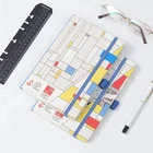 New custom pu leather cover personality full color printing elastic band notebook with card key mobile phone pocket