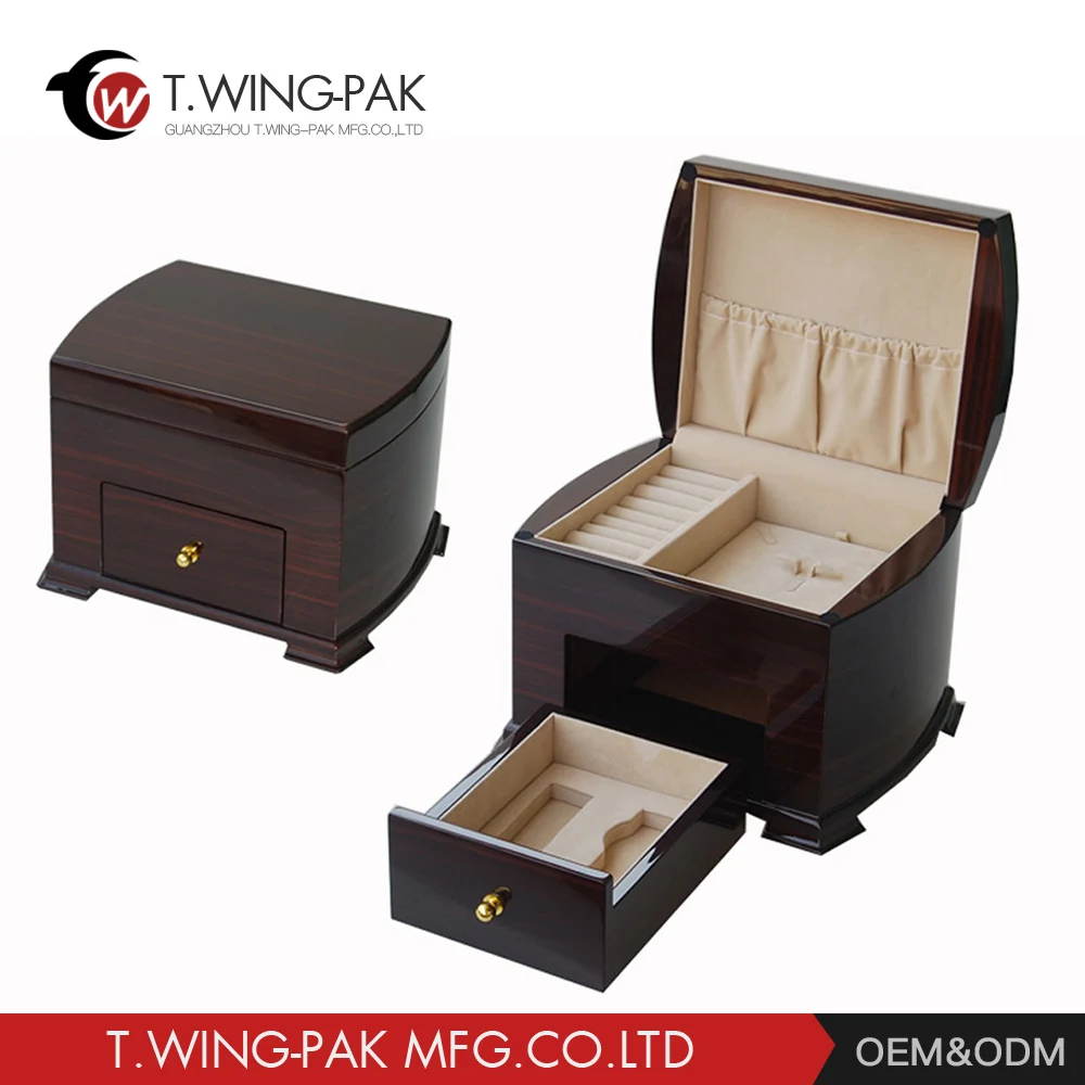 supplies wholesale luxury custom logo solid wooden jewelry box