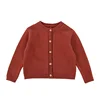 H3366/ New Design High Quality Solid Color Knit Baby Cardigan