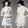 2016 fashion slit dress wholesale boutique clothing improved cheongsam style one piece formal lace party dress for lady