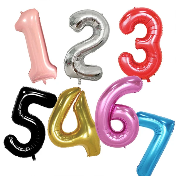 40 "Rosa grande número helio foil globo para la fiesta de cumpleaños