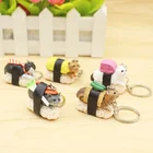 custom Cute new design Keychain Sushi 3D mold plastic toy