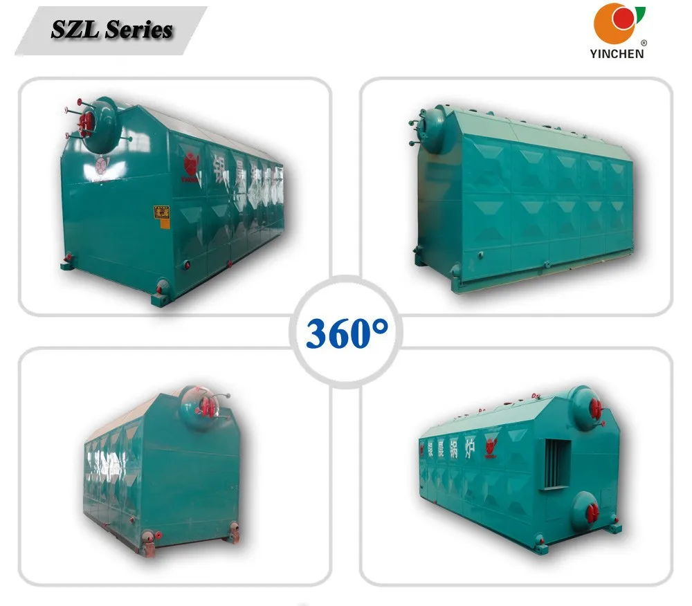 Yinchen Brand steam output 4-20 t/h SZL Series Double Drum Coal Burning Steam Boiler