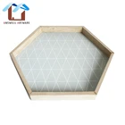 Decoration home food storing box hexagon serving wooden tray
