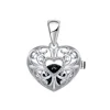 Nice Design Heart Locket 925 Sterling Silver Single White Black Freshwater Pearl Cage Pendant