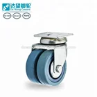 100kg load medium duty dual grey rubber on PP air catering trolley castor wheel