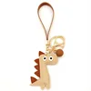 Little Dinosaur PU Leather Animal Keychain with Hand Rope