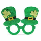 Party Supply Funny Stylish Irish Festival Green Plastic Glitter Shamrock Party Green Glasses
