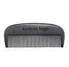 Black color long handle pear wood beard comb