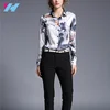 women fashion tops chiffon long Sleeve Floral Print Work Wear Office comfortable slim blouse