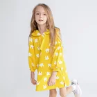 Latest Autumn Spring Child cotton cartoon rabbit printed sport casual hooded Design girl dress