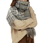 Tartan Shawl Plaid Merino Wool Blanket Scarf