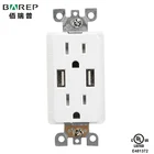 Certified Barep TR-BAS15-2USB Model 15A Electrical Outlet with USB