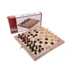 3-in-1 Wooden Folding Chess Board Game with Dice Travel Chess Set for Kids Teens Adults Standard Backgammon Checkers
