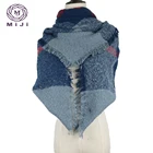 Large head black cotton big square hijab and scarves