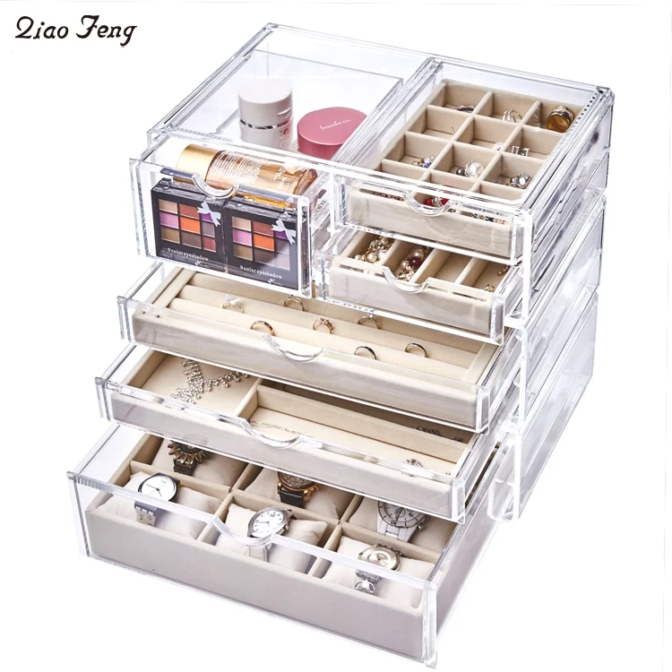 Unique Large Big Plastic Multi Stackable Drawer Clear Acrylic