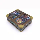 OEM Wholesale Full Printing Food Grade Rectangular Embossed Retro Tin Lunch Box With Handle For Kids