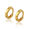 97650 Xuping fashion copper alloy 24k gold plated plain huggies earring