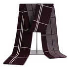 High-end classical winter men grid male shawl warm scarves 100% wool