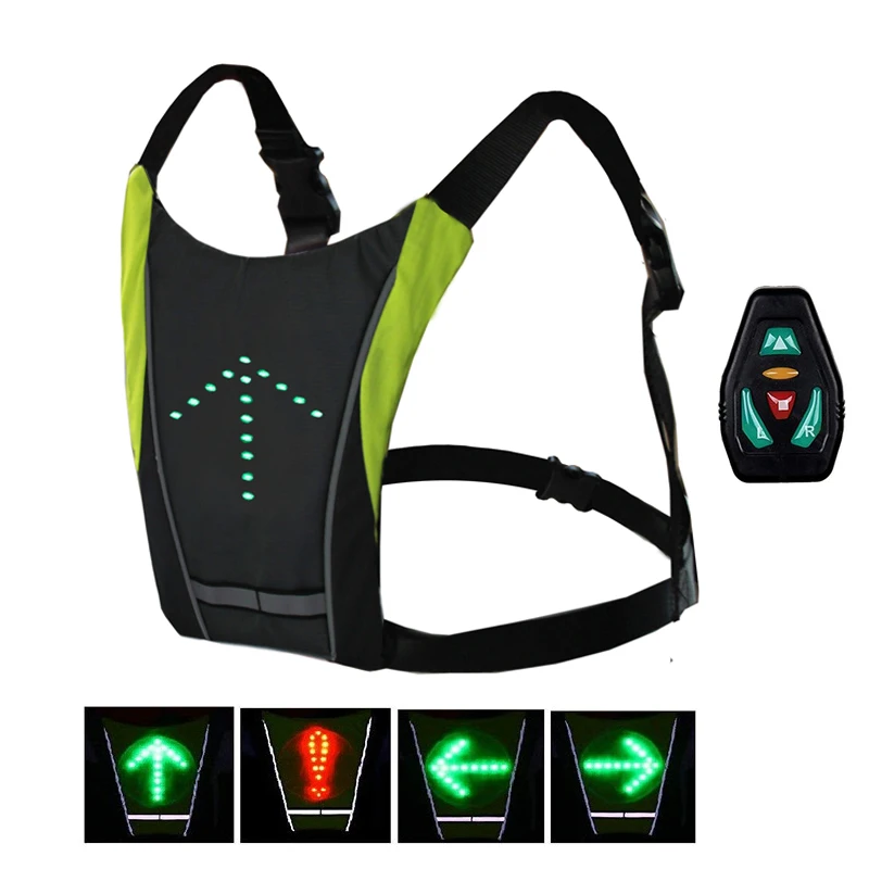 Bicycle Vest LED Wireless Safety Turn Signal Light for Riding Warning Light