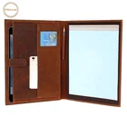 Promotion Durable Organizer Business Portfolio Folder,Full Grain Leather Padfolio