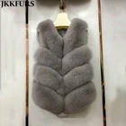 2018 New 4 Rows Coat Women Top Soft Thick Real Fur Vest Winter Fashion Genuine Fox Fur Gilet