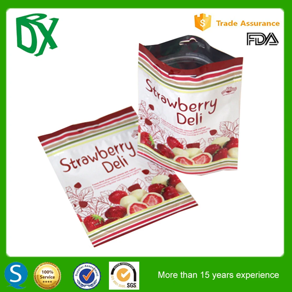 printing food packaging plastic bag for dried strawberry fruit