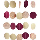 Paper Garland Rose Gold Glitter Dots Hanging Party Garland for Maroon Wedding Baby ShowerParty Decorations