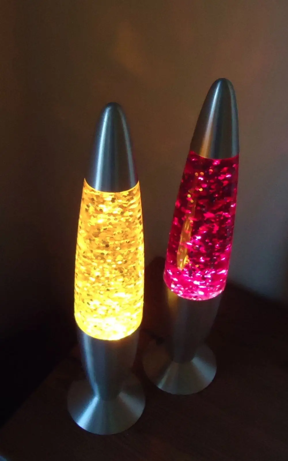 7.2628 2 Lava Lamps Pink And Yellow With Floating Glitter Buy Pink