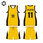 Yellow Color Basketball Uniform Basketball Jersey with Customize Team Name