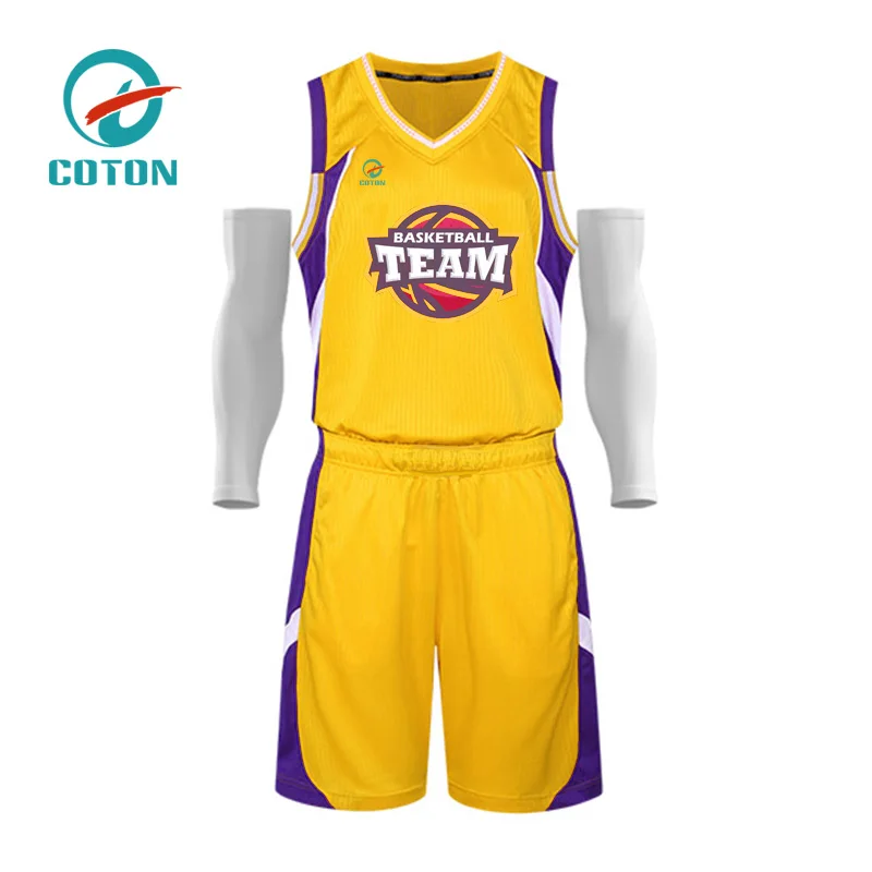 Impresión crear personalizado diseño amarillo uniformes de baloncesto juvenil