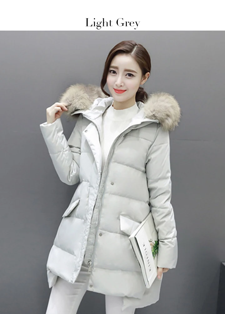 W.Jacinthe White Duck Down Jacket Zipper Hooded Cloak Styple Winter Jacket Korea Causal Women Clothes Black Pink Grey Sky Blue (10)