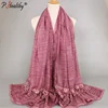 Factory wholesale top selling muslimheadscarves demin viscose scarf with lace maxi hollow out hijabs 195*95cm
