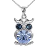 N1102724 2.8cm*1.4cm personalized design jewelry charm pendant silver owl has rhinestone eyes charm trendy necklace