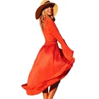 2019 new Cover Ups fastener beach dress long Bikini jacket cardigan long sleeve beach coat orange bathing suits