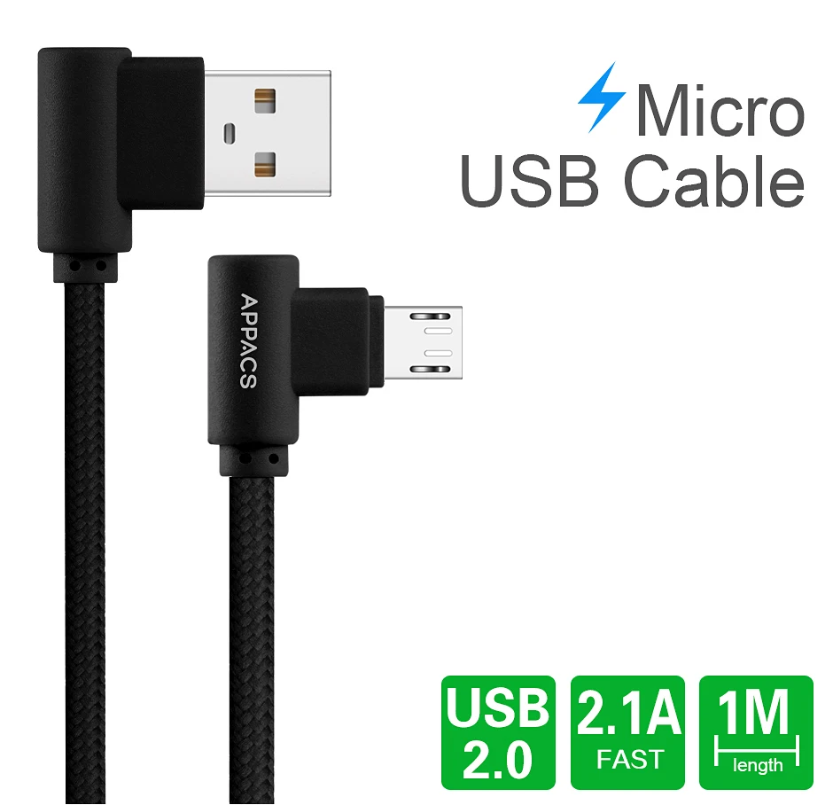A High Quality Bulk Nylon Braid 2m Serial Custom for Android Samsung Wholesale Fast Data Charge Right Angle Micro Usb Cable - ANKUX.COM