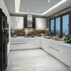 RTA flat pack high gloss Acrylic kitchen cabinet with island
