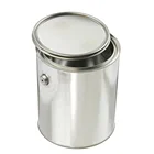 1 gallon metal color round paint tin can with metal handle or plastic handle