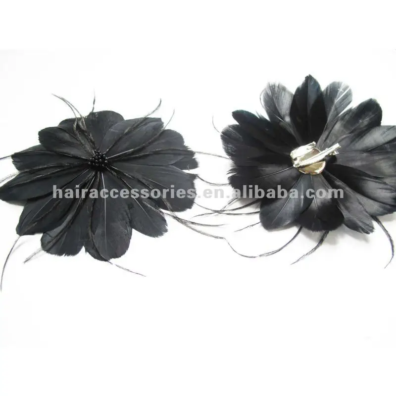 Noir fleur de plumes pour les cheveux et les vêtements