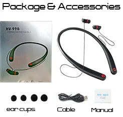 Sport Neckband bluetooth headset stereo for iphone 7 HV-990 Smart Link - ANKUX.COM
