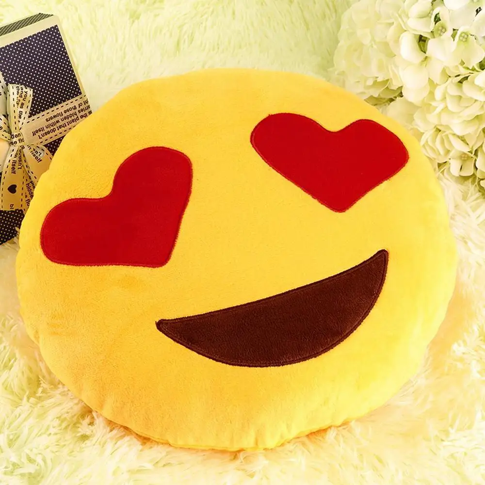 pretty Soft cute Emoji Smile Emoticon Pretty Round Cushion Pillow Stuffed Plush Toy