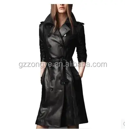 2017 kadınlar için son ceket tasarımları trençkot uzun ceket bayan rop modeli pu DERİ CEKETLER ceket konfeksiyon fabrikası OEM kaynağı