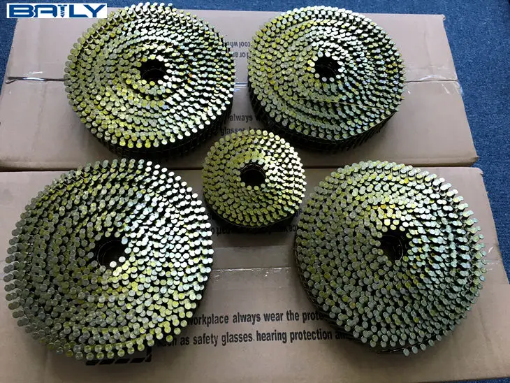 China manufcturer supply directly (2.87mm x 50mm) screw wooden pallet coil nails for sale oversea market