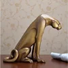 Modern Abstract Panther Sculpture Figurine Craft Home Desk Decor Geometric Resin Wildlife Leopard Statue