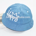 School Children Kids Denim Bucket Hat With Elastic Adjustable Cotton Outdoor Hat