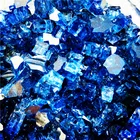reflective blue tinted fire glass bead for pit