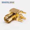 Right Angle SMA Female PCB mount connector Through Hole Type