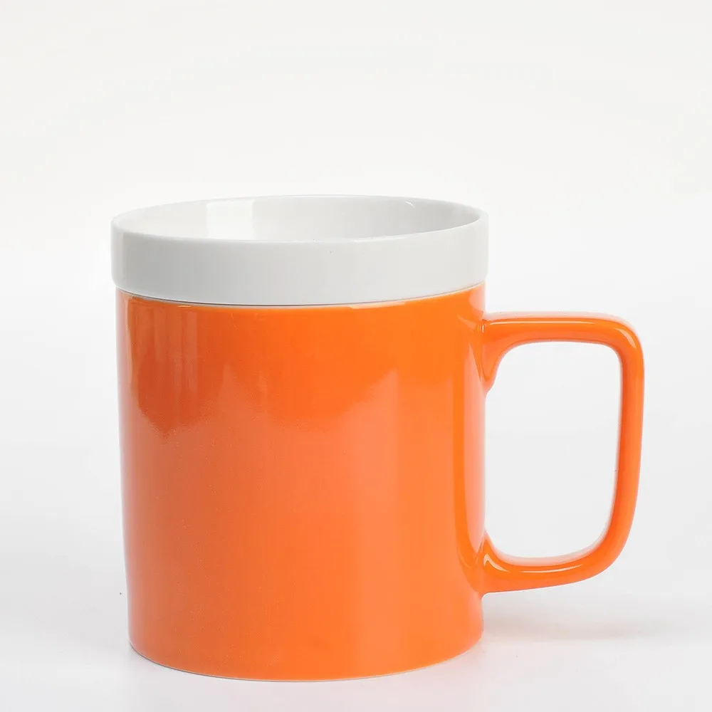 color glazed ceramic tea mug with infuser