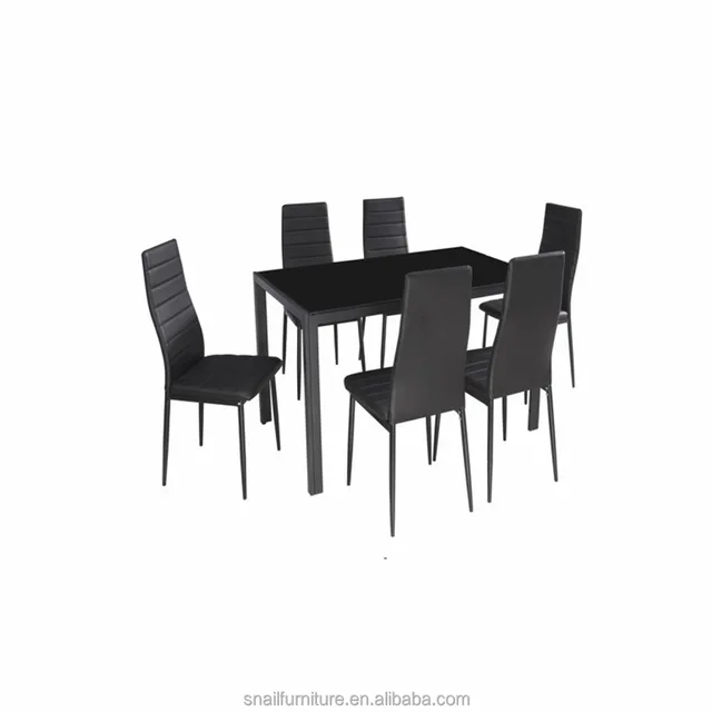 <strong>two</strong> layer heavy duty table black pvc chair dining table and